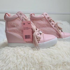 Pink sneaker - Wedge Lace-Up Sneakers